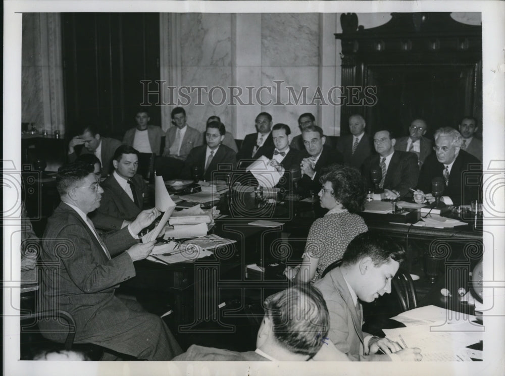 1946 Press Photo Senate War investigation, H Mitchell, F Flanaghan,