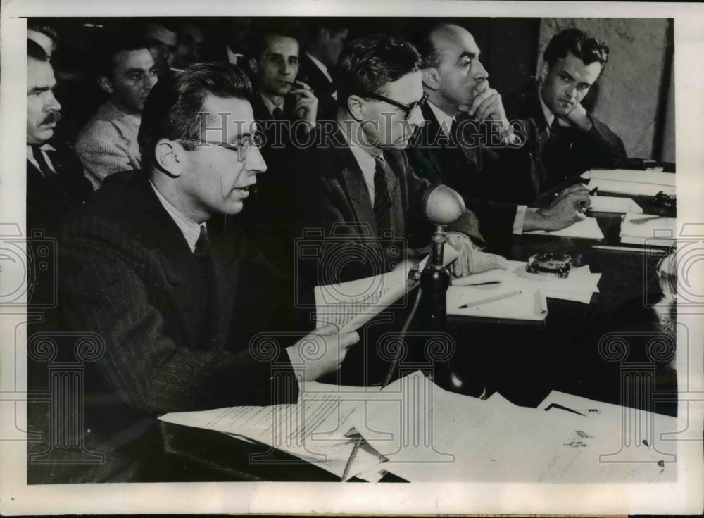 1947 Press Photo Athens Greece Col Nesti Kerenxhi, O Koulichov, A Kyrou, Krulj
