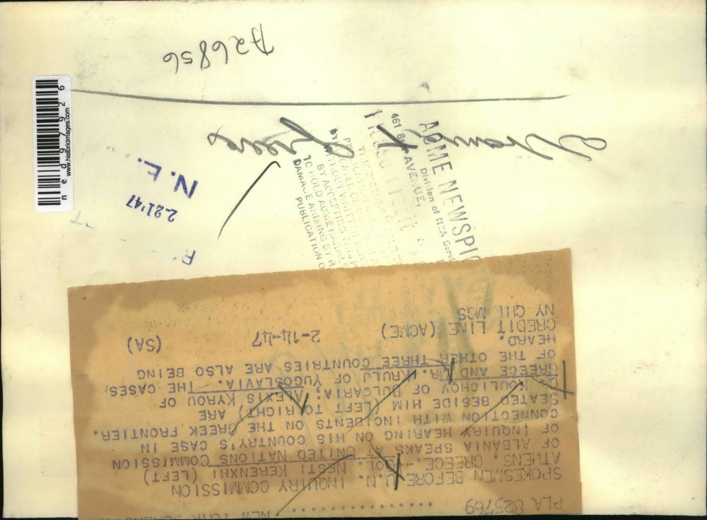 1947 Press Photo Athens Greece Col Nesti Kerenxhi, O Koulichov, A Kyrou, Krulj