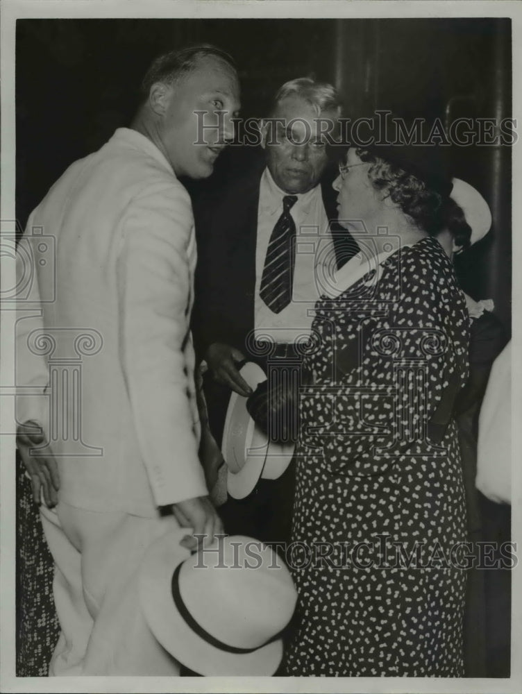 1935 Press Photo JC Bushyhead with Mrs. Tom McSpadden