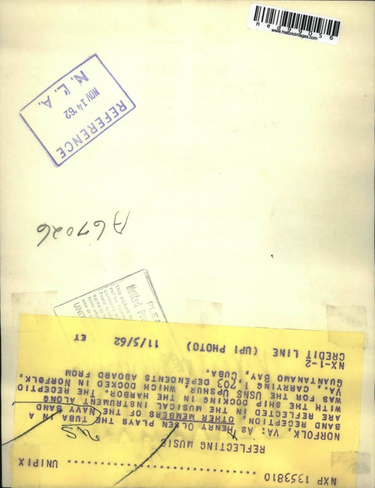 1962 Press Photo Henry Olsen Plays Tuba In Navy Band