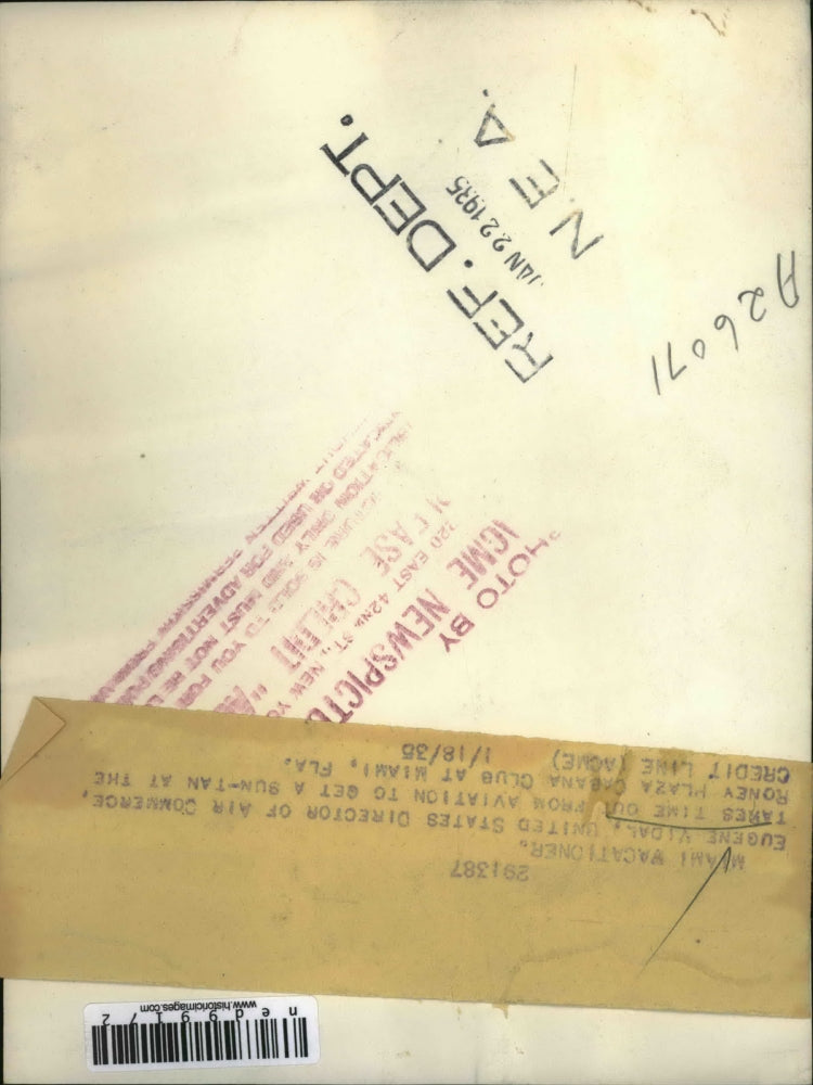 1935 Press Photo Eugene Vidal, US Air Commerce Director at Miami Beach