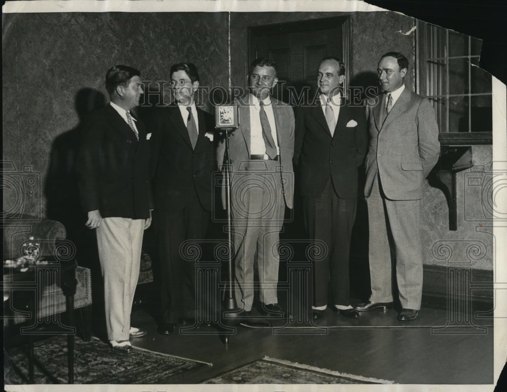 1931 Press Photo Sen R LaFollette of Wis, Dr G Frank, Gov P La Follette,