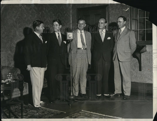 1931 Press Photo Sen R LaFollette of Wis, Dr G Frank, Gov P La Follette,