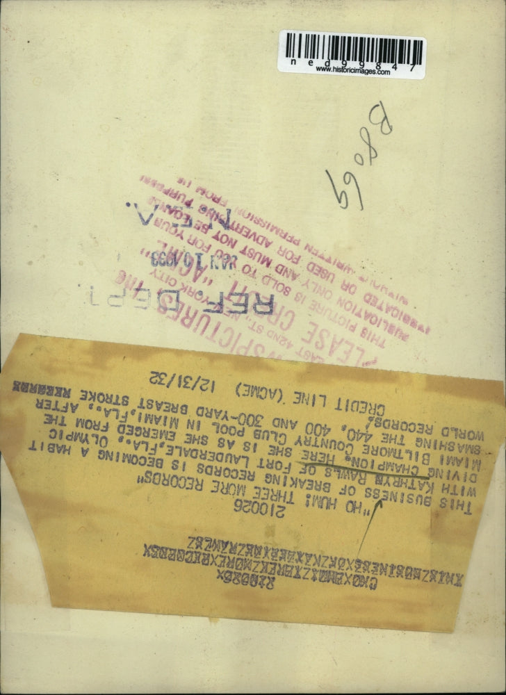 1932 Press Photo of Olympian Katherine Rawls.