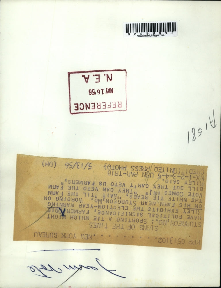 1956 Press Photo Farmer Odie Riley With A Tie