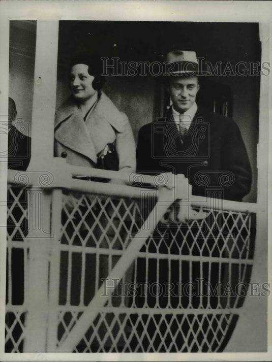 1933 Press Photo Crown Prince Leopold and Princess Astrid of Belgium - nee00179