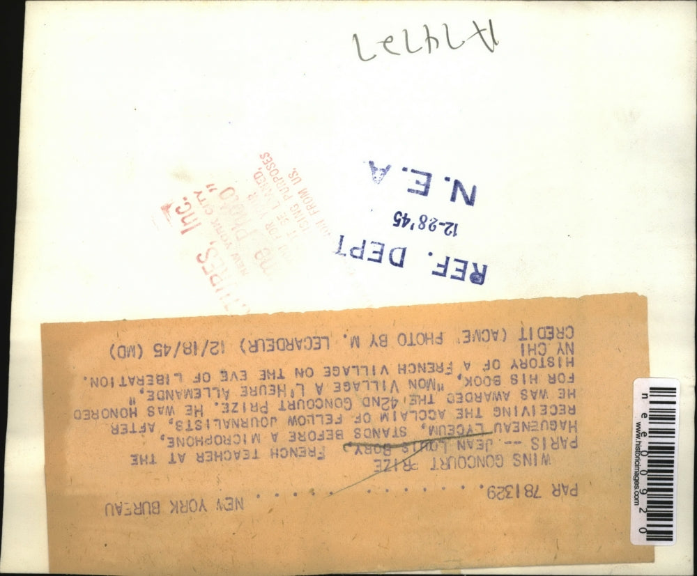 1945 Press Photo Jean Louis Bory - nee00920