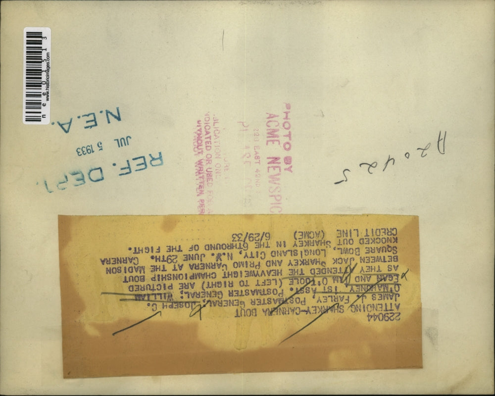 1933 Press Photo James Farley, Joseph Mahoney, William Egan, Tim O'Toole