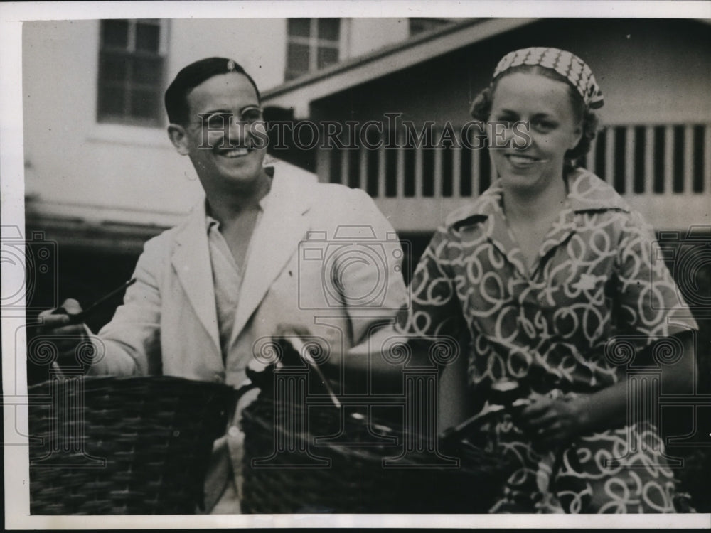 1938 Press Photo John L. Kellog Jr., and wife - nee02601