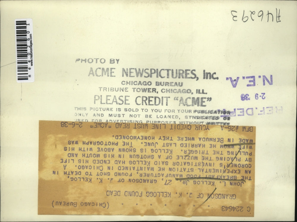 1938 Press Photo John L. Kellog Jr., and wife - nee02601