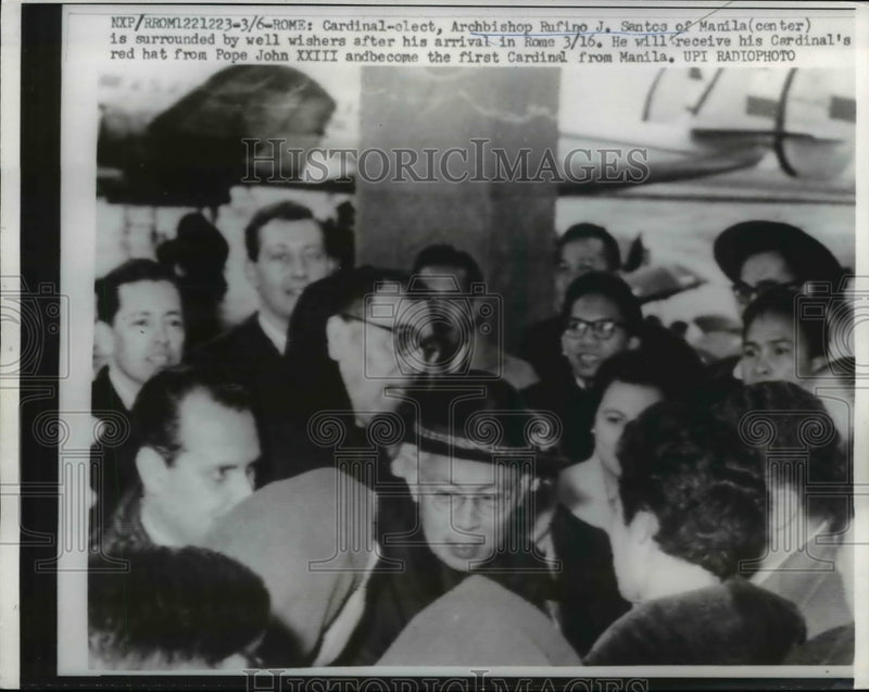 Load image into Gallery viewer, 1960 Press Photo Rome Italy Cardinal elect Archbishop Rufino J Santos of Manila
