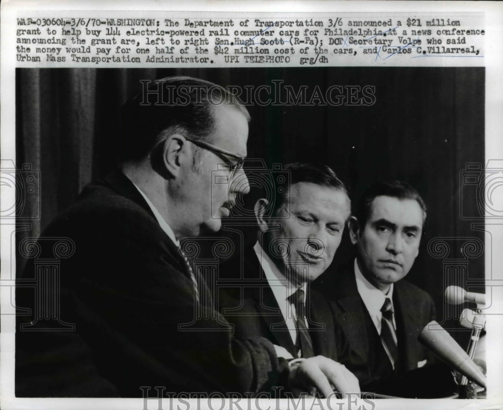 1970 Press Photo of Sen Hugh Scott (L) R-PA- Historic Images