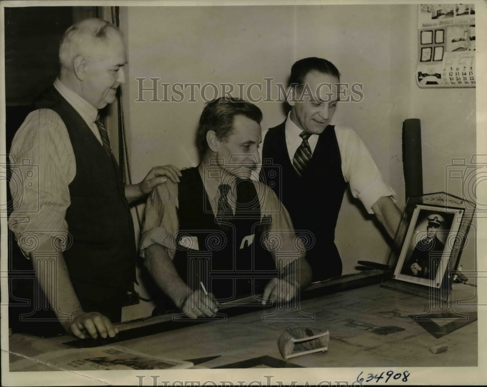 1942 Press Photo Albany NY Vic Rose, Francis Spisak, Fred Bulkeley vets of WW I- Historic Images