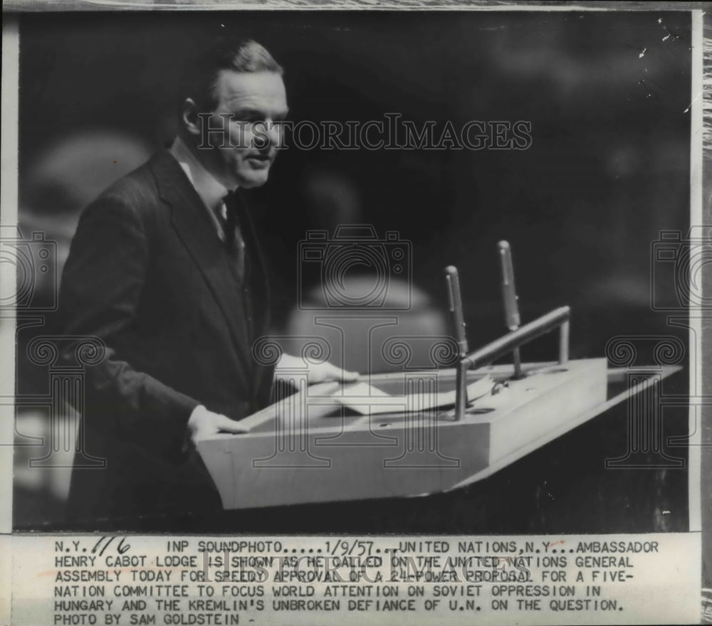 1957 Press Photo Henry Cabot Lodge- Historic Images