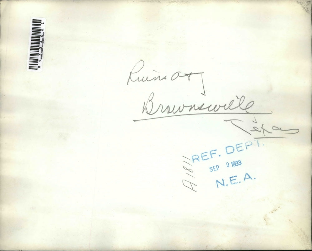 1933 Press Photo Ruins at Brownsville , Texas. - nee04081