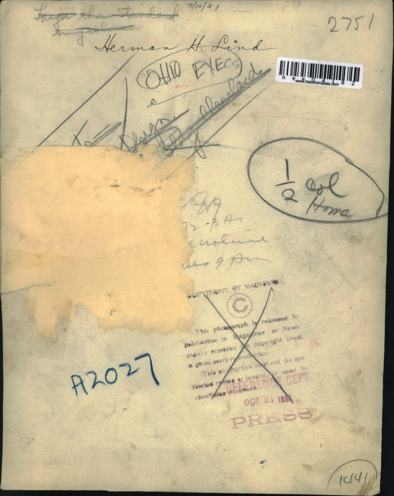 1933 Press Photo Herman H. Lind - nee04182