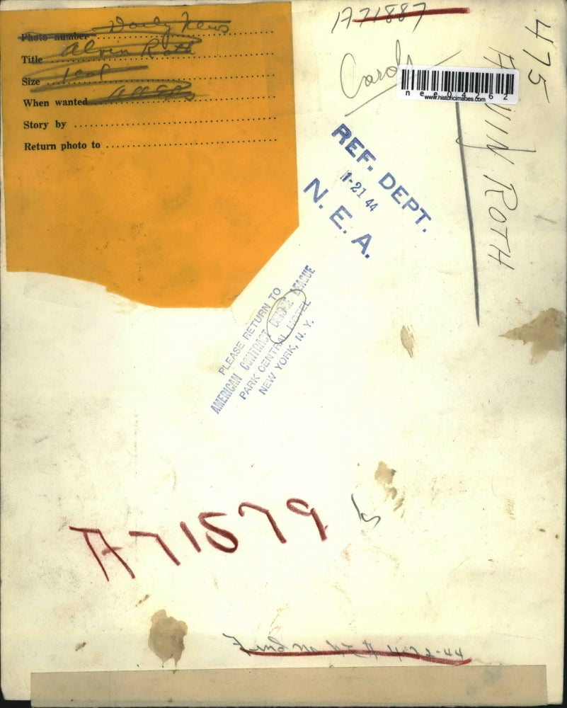 1944 Press Photo Alvin Roth - nee04262