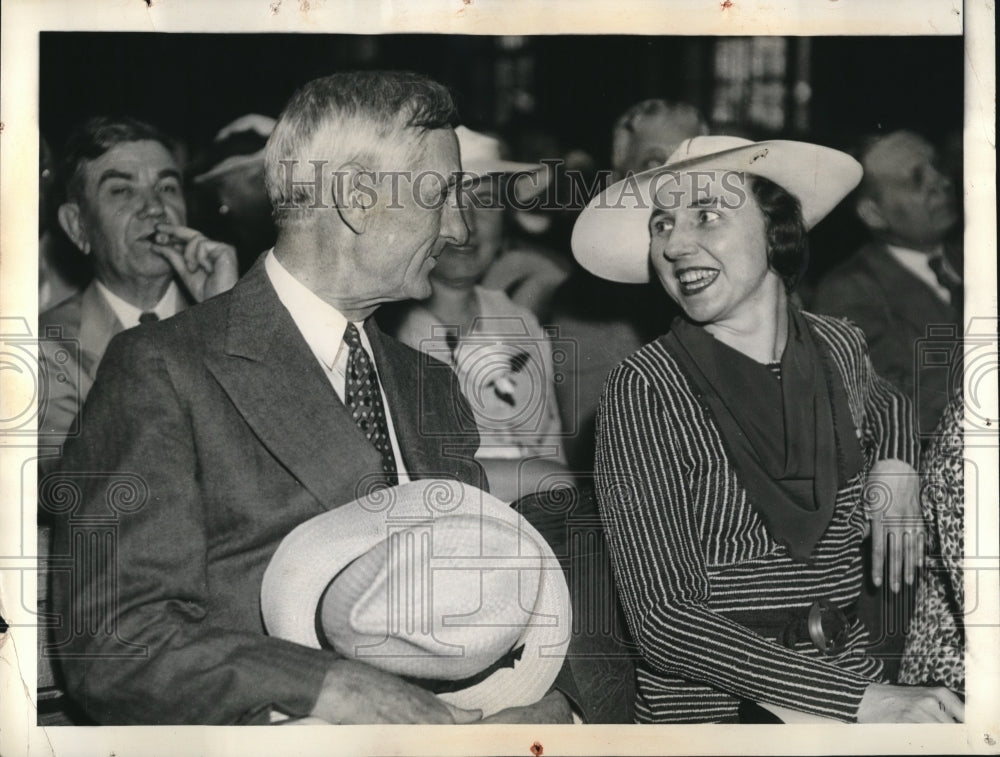 1936 Press Photo William McAdoo and Constance Packard National Committeemen Meet- Historic Images