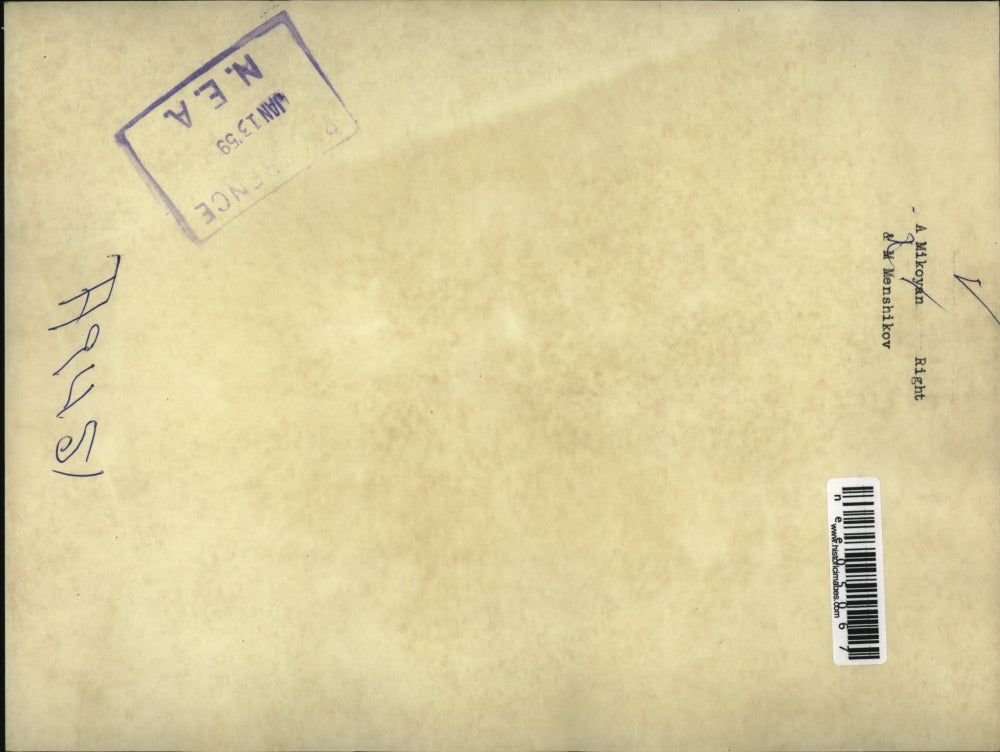 1959 Press Photo A Mikoyan, M Menshikov - nee05067