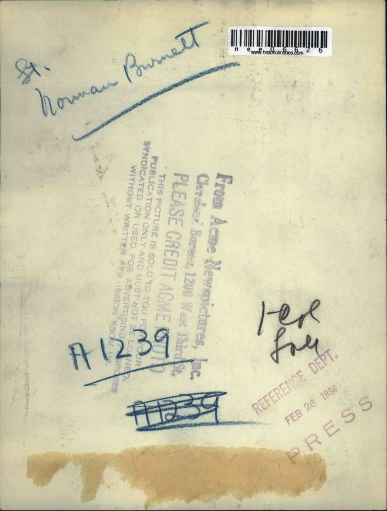 1934 Press Photo St Norman Burnett in a hospital bed - nee06626