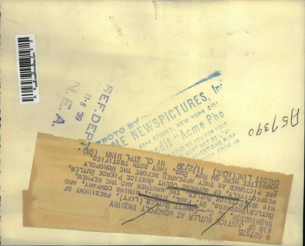 1939 Press Photo Emmitt Butler Pres Butler Brothers Mining Co & Son Patrick