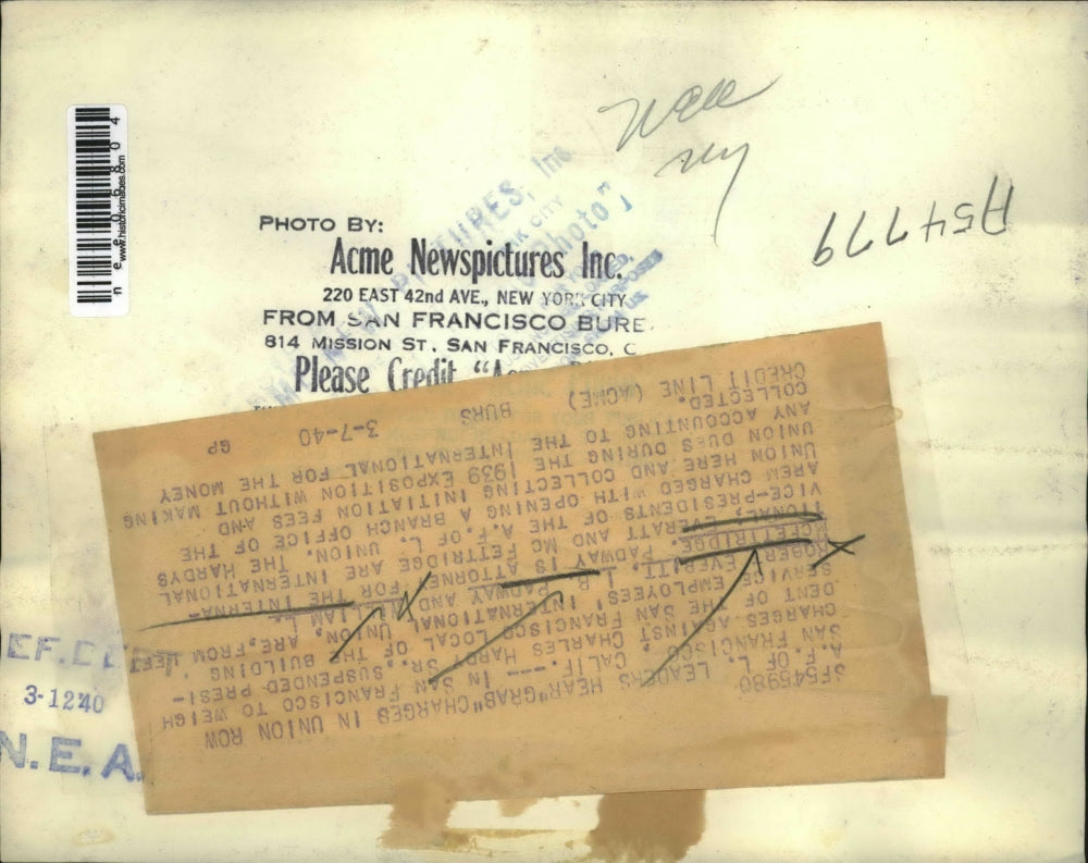 1940 Press Photo International Union - nee06804