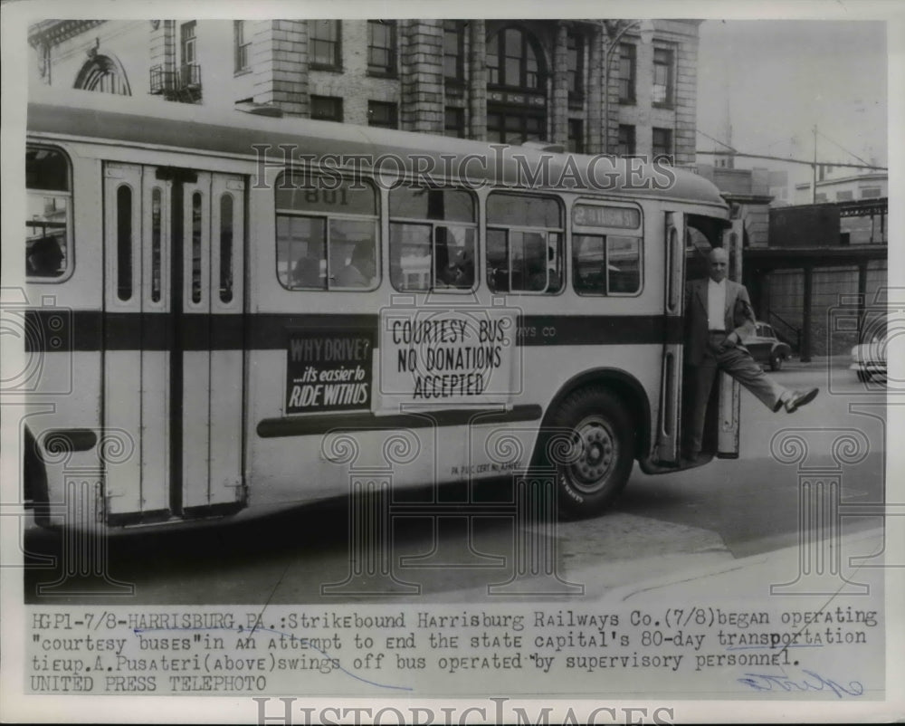 1954 Press Photo Harrisburg Railways Co. - nee06828