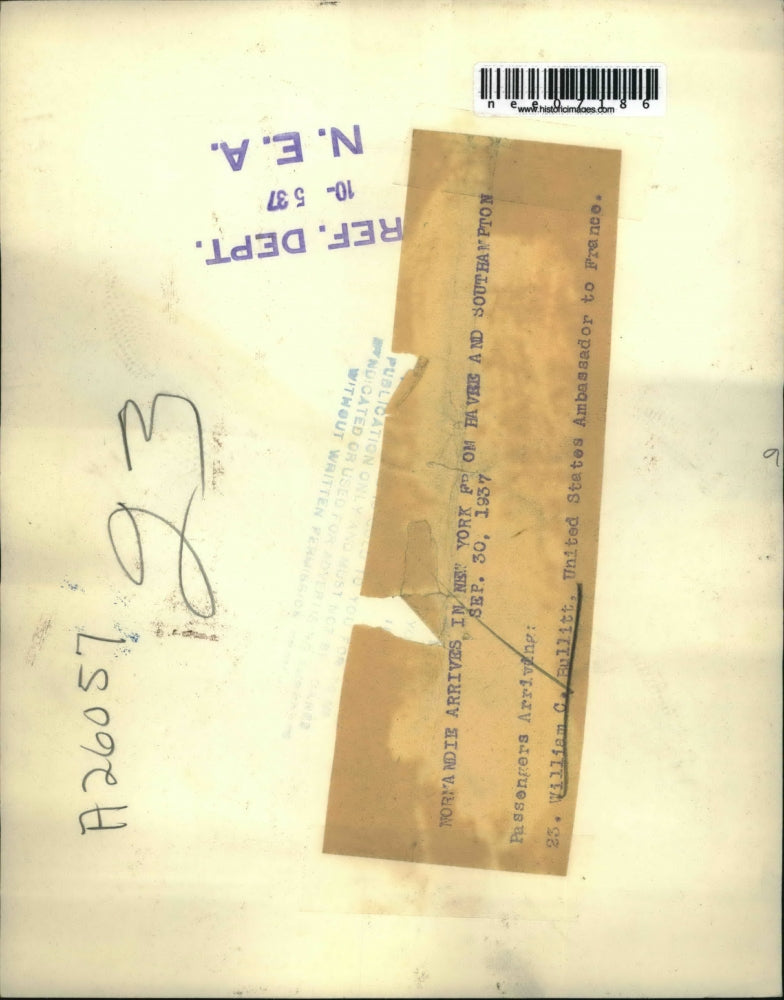 1937 Press Photo Wash DC US Amb to France William C Bullitt - nee07186