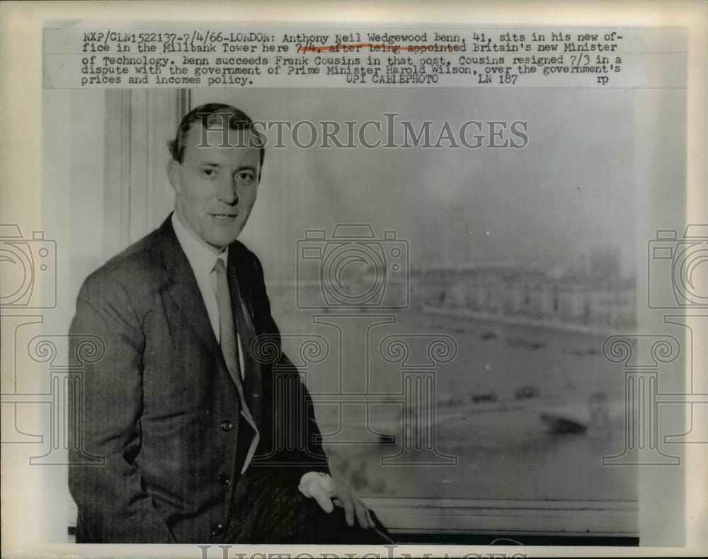 1966 Press Photo Anthony Neil Wedgewood Benn Britain's New Minister Technology