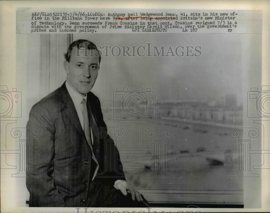 1966 Press Photo Anthony Neil Wedgewood Benn Britain's New Minister Technology