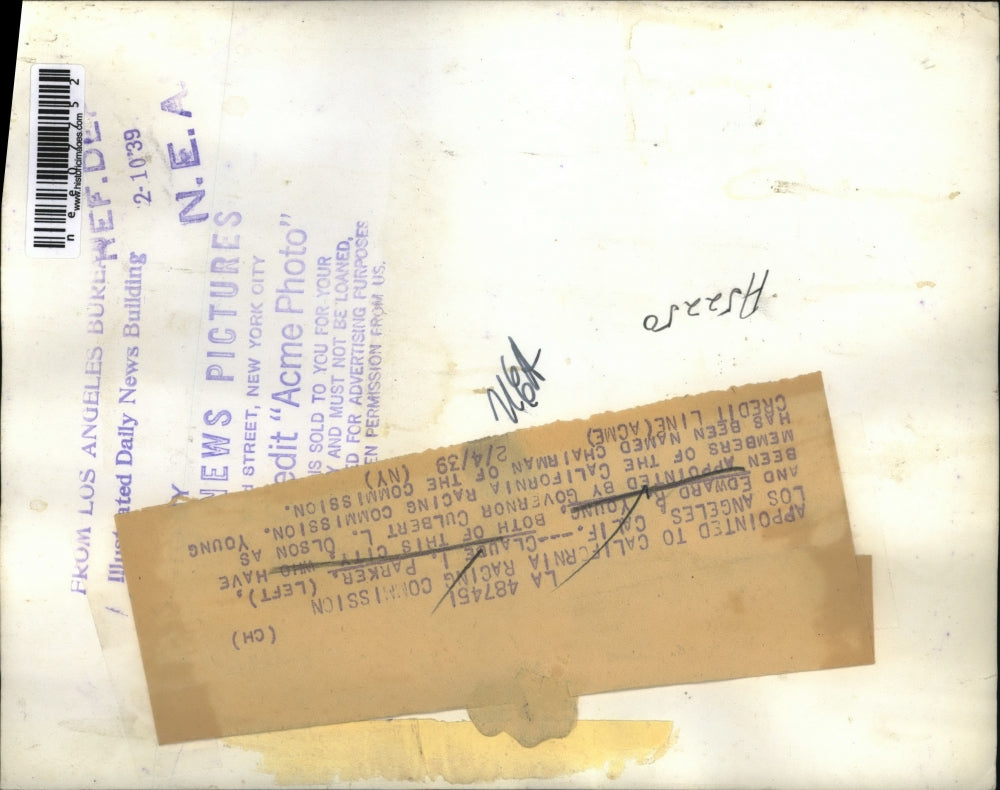 1939 Press Photo Claude I. Parker and Edward R Young appointed to the commission