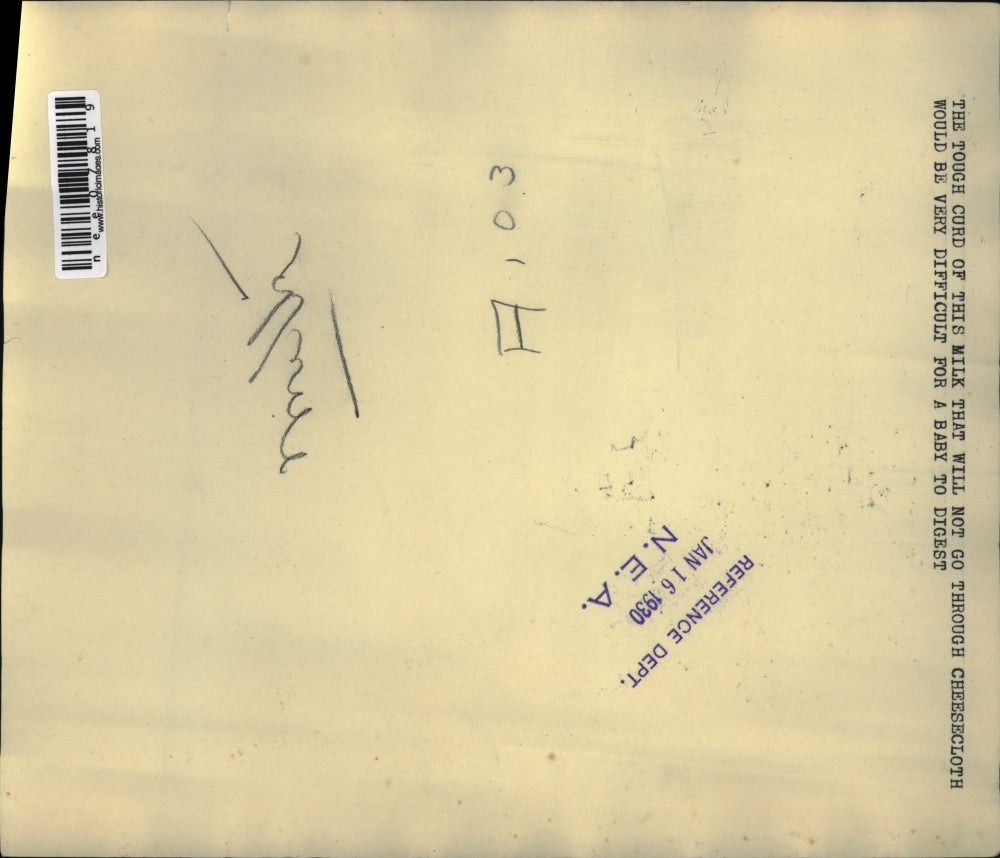 1930 Press Photo Curd of Milk Won't Drain Through Cheesecloth - nee07819