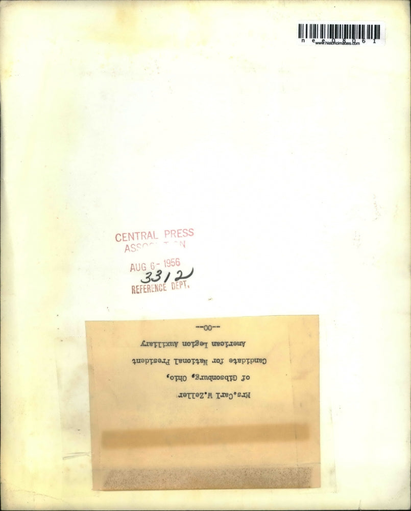 1956 Press Photo Mrs Carol W Zeller Candidate National President American Legion