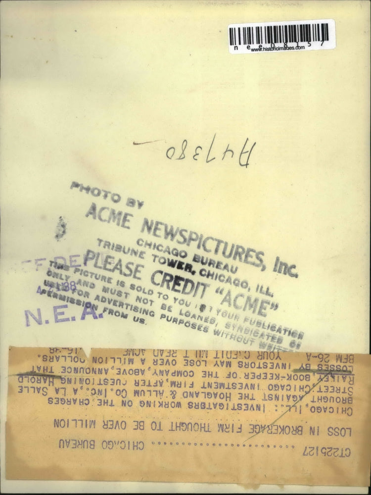 1938 Press Photo Harold Railey, Hoagland & Allum Company Bookkeeper - nee08157