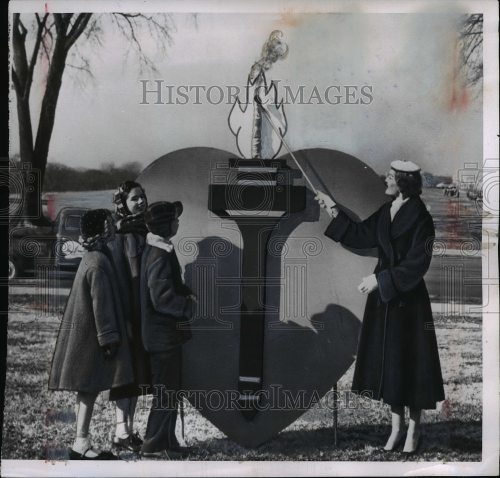 1955 Press Photo Opening of the 1955 Heart Fund Drive in Washington- Historic Images