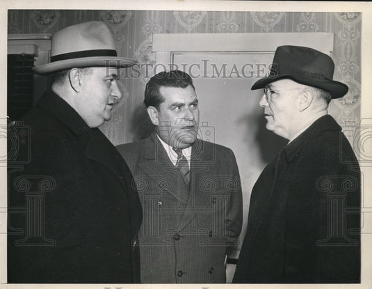 1946 Press Photo Capt Michael Snatz, Capt George Barnes & Norman Harris- Historic Images