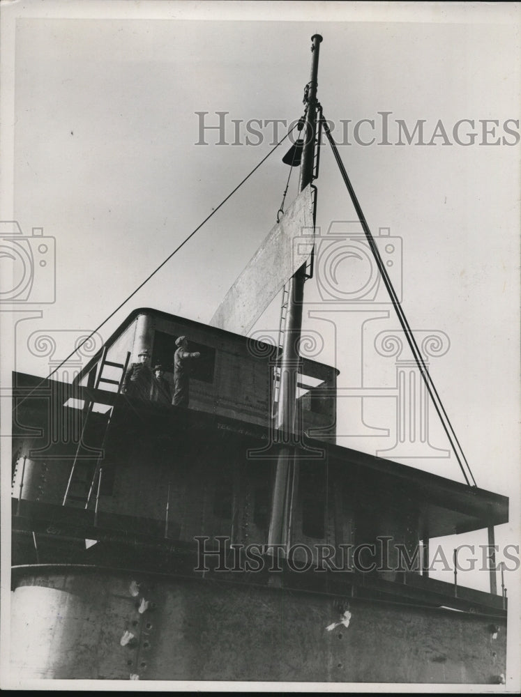 1937 Press Photo Construction on the Pilot House - nee09080