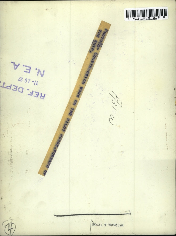 1937 Press Photo Construction on the Pilot House - nee09080