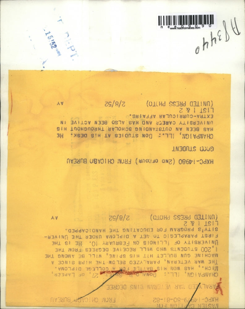 1952 Press Photo Good Student - nee09090