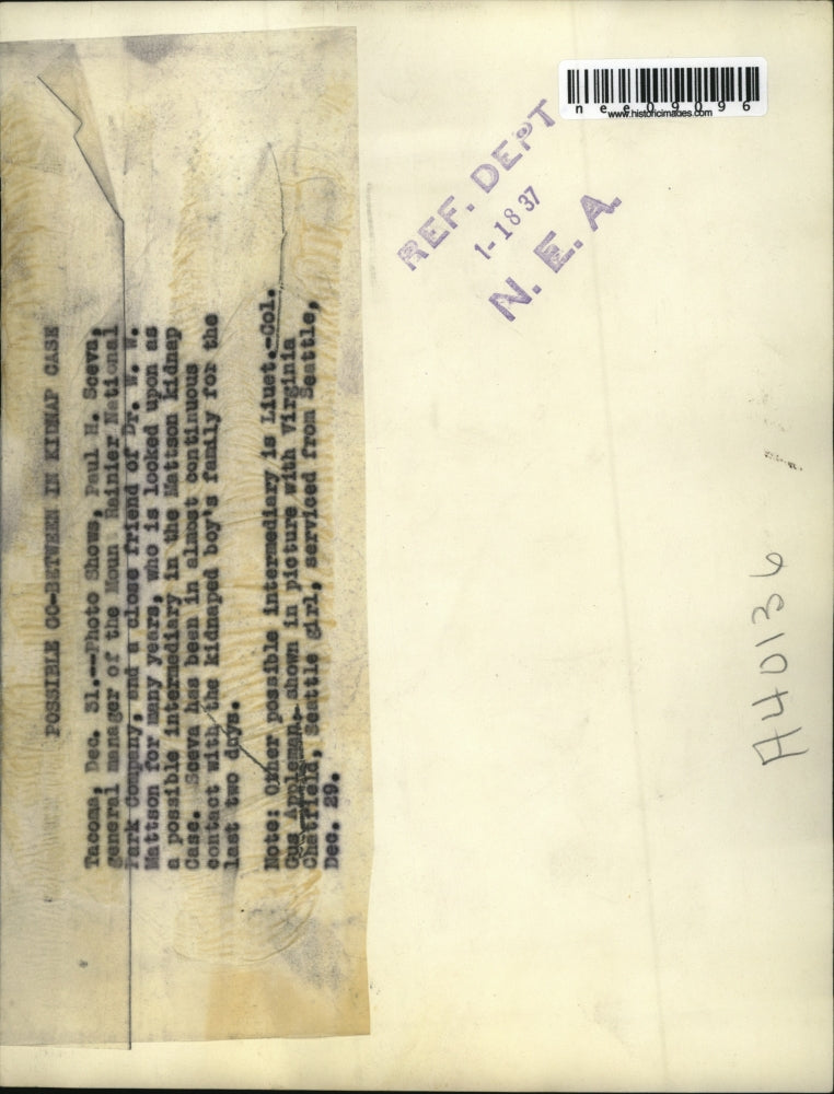 1936 Press Photo Possible Co-Between In Kidnap Case - nee09096