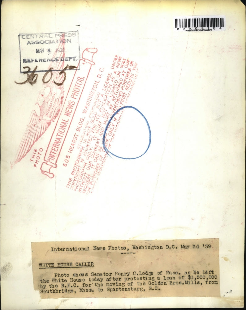 1939 Press Photo White House Caller - nee09104