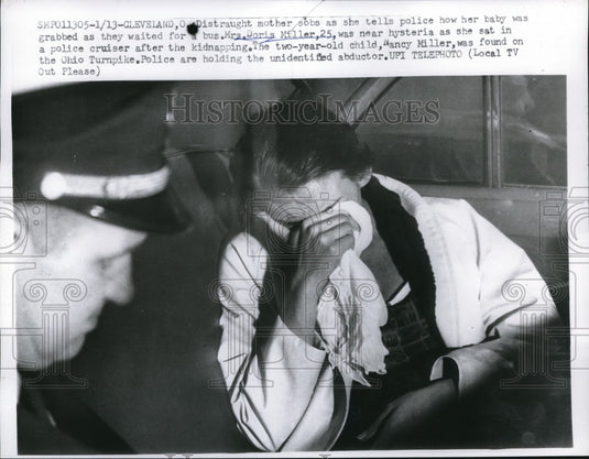 1961 Press Photo Mrs. Doris Miller had Child Nancy Miller Kidnapped - nee09258