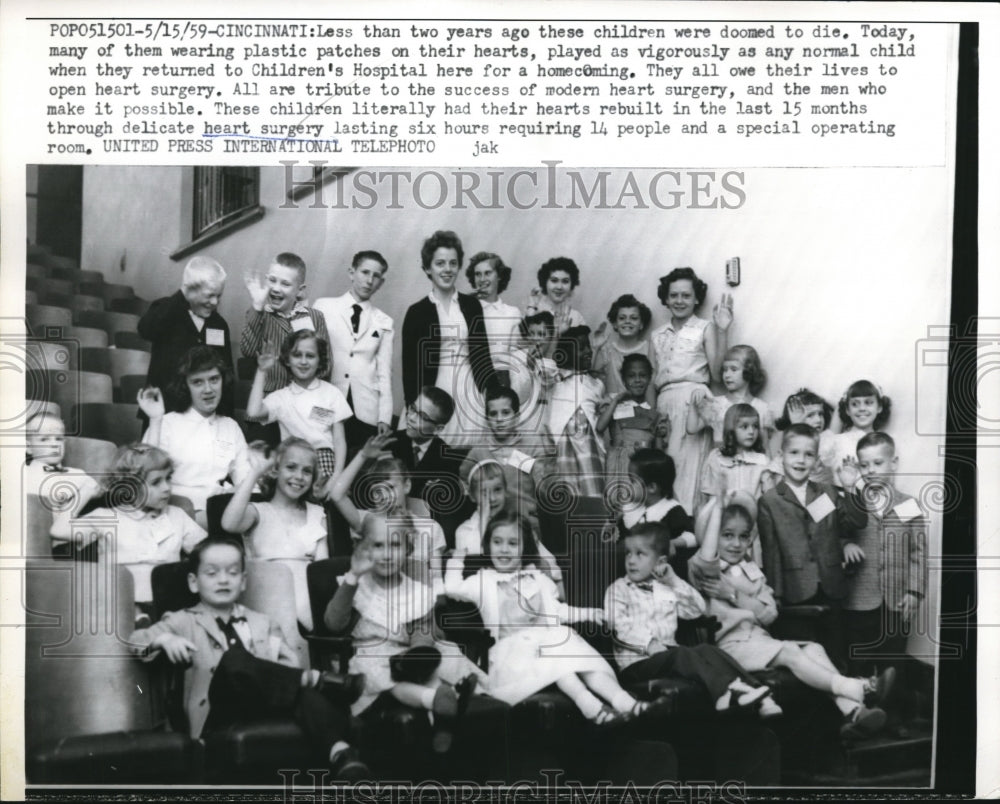 1959 Press Photo Patients at the Cincinnati Children's Hospital
