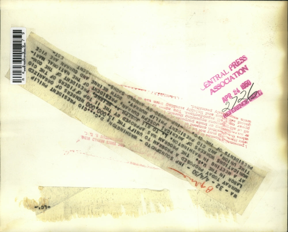 1950 Press Photo Union Leaders Joseph A. Beirne, Joseph Curran, Philip Murray