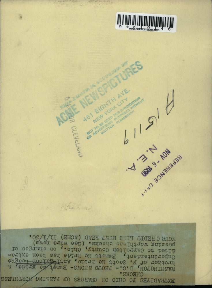 1930 Press Photo Emmet McBride, charged for passing worthless checks - nee10146