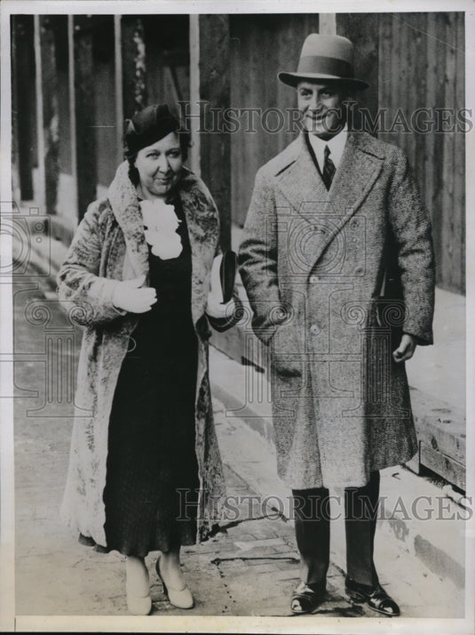 1935 Press Photo Turkish woman Petkas & Riza Ali at London Conference