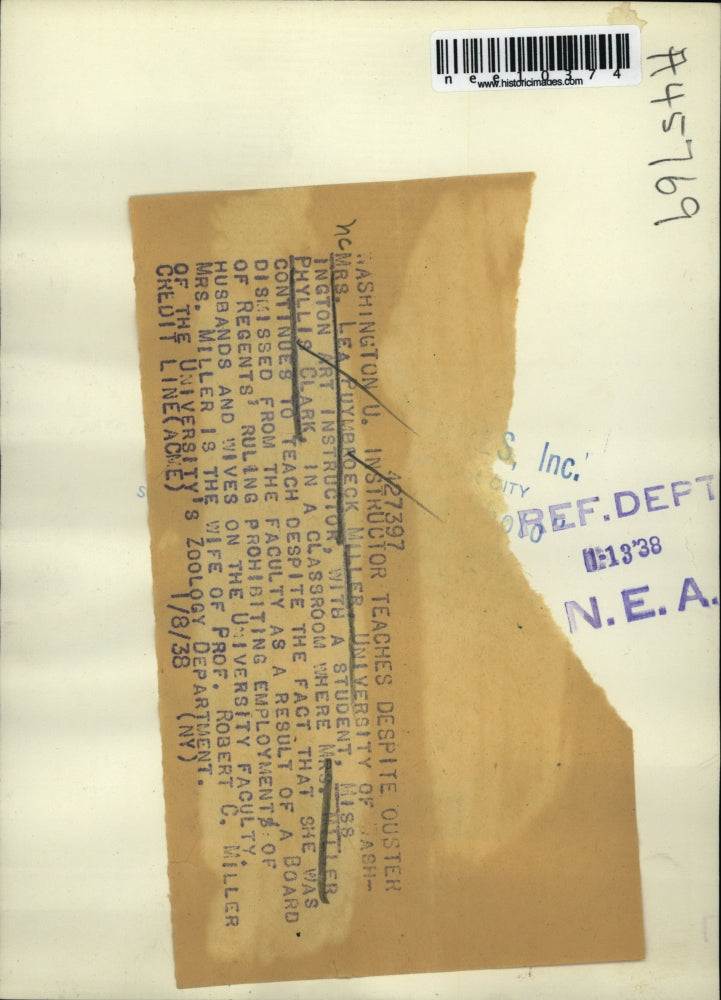 1938 Press Photo Lea Puymbadeck Miller University With Miss Phyllis Clark