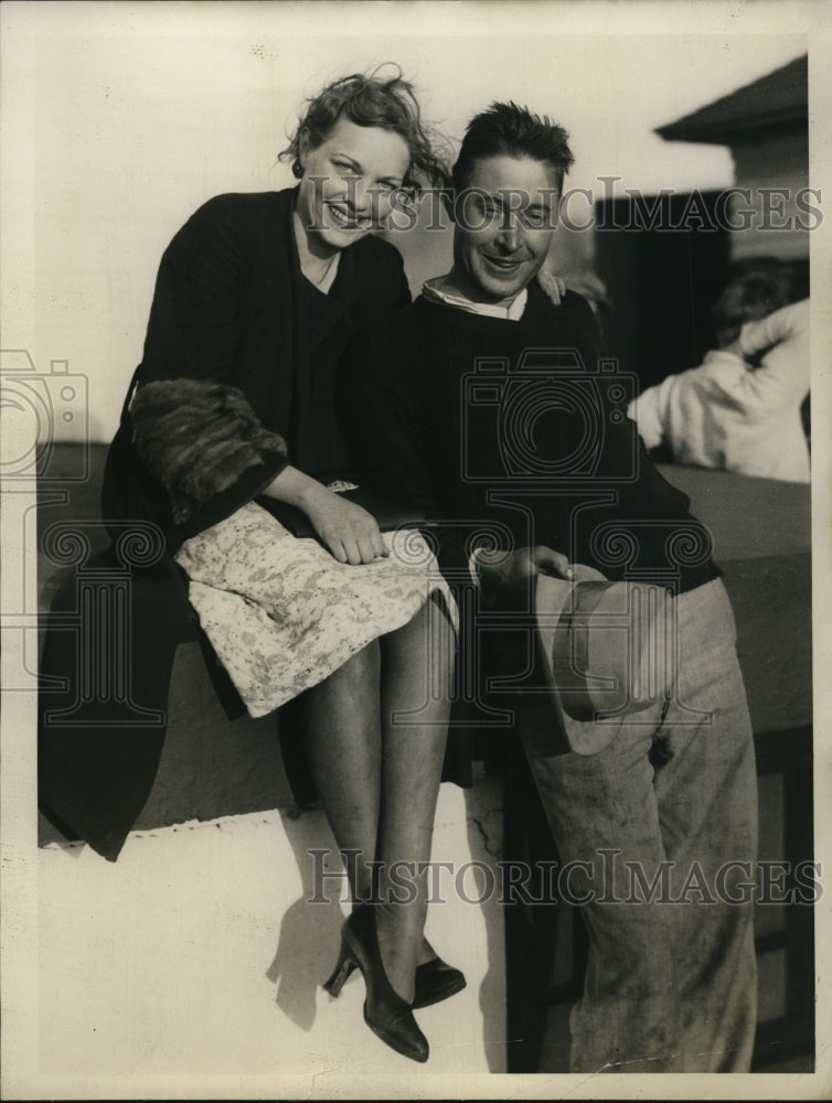 1934 Press Photo Mary Knight & Elmer Benther Owner of boat - nee10521