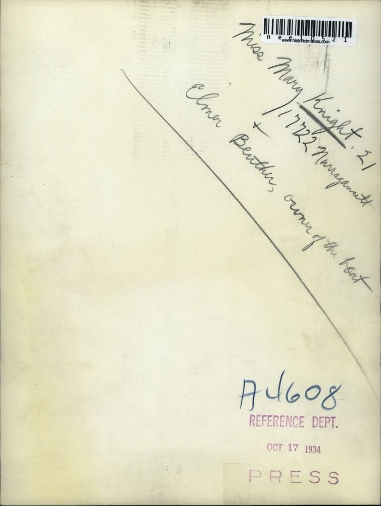 1934 Press Photo Mary Knight & Elmer Benther Owner of boat - nee10521